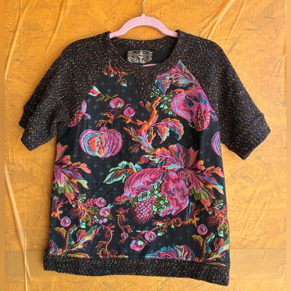 James Coviello Sweaters - James Coviello Anthropologie Floral Brocade Spliced Sweater Size Large